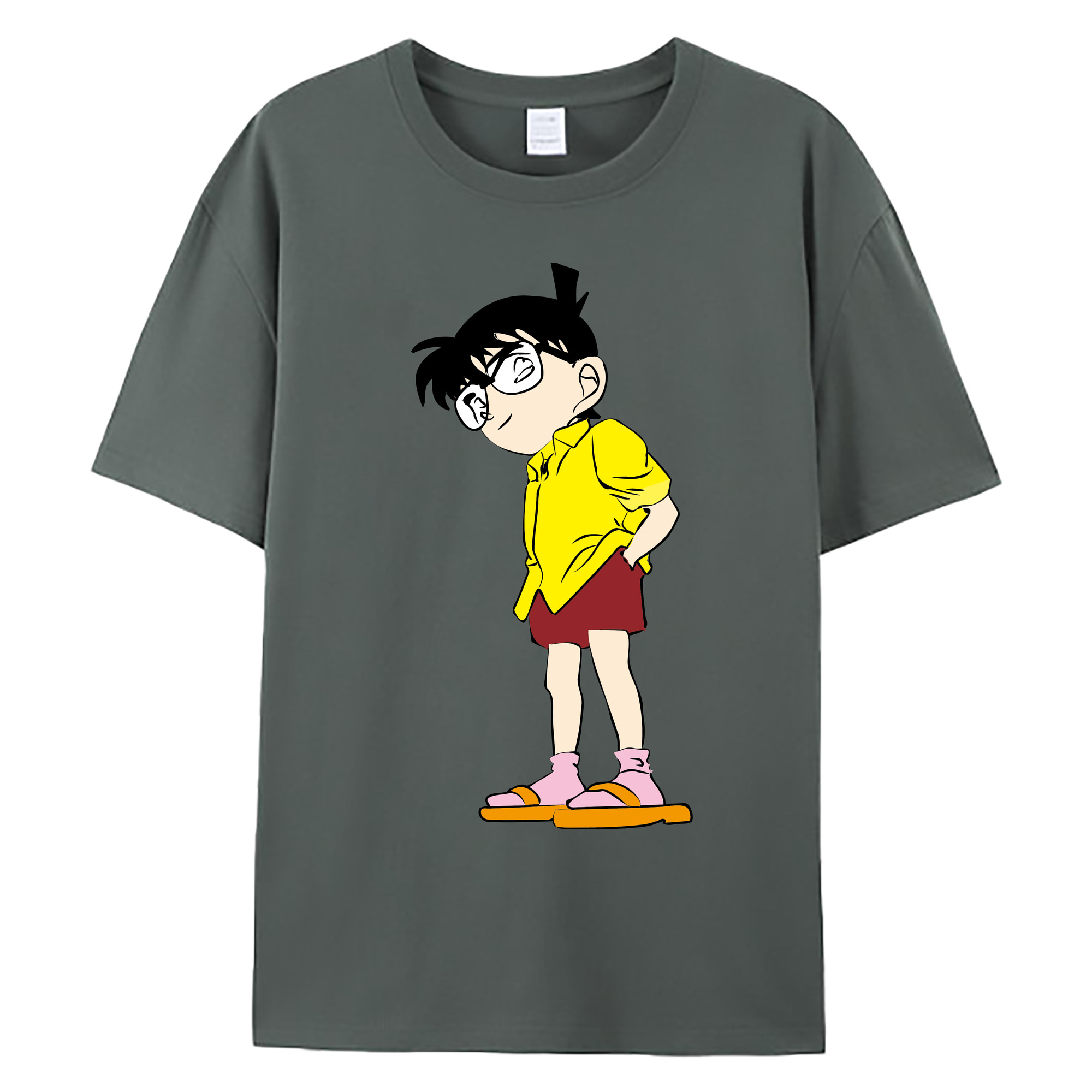 （画像用） 名探偵コナン 江戸川 コナン Detective Conan Conan Edogawa 綿100％ メンズ半袖Tシャツ｜肌触りやわらか＆通気性